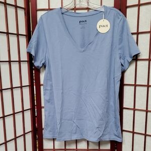 Pact Blue V-Neck T-Shirt